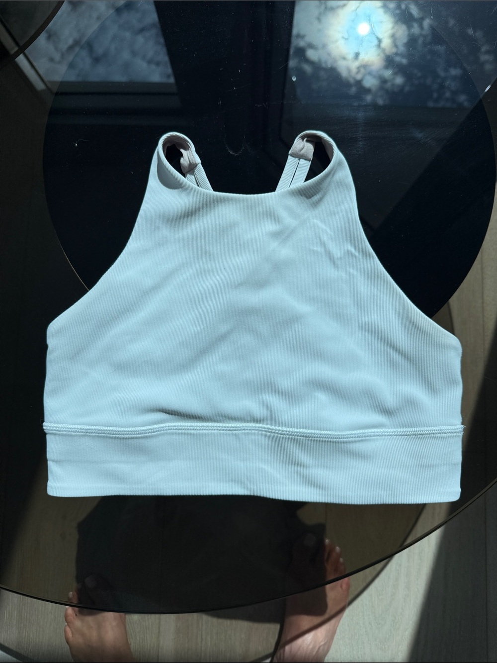 lululemon athletica Pale Blue High-Neck Crop Tank